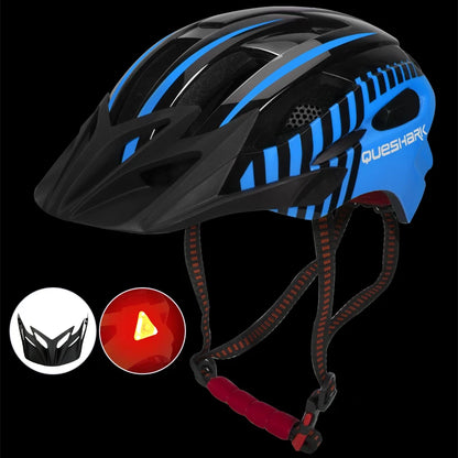 Capacete de Ciclismo com Luz Traseira LED e Viseira Solar