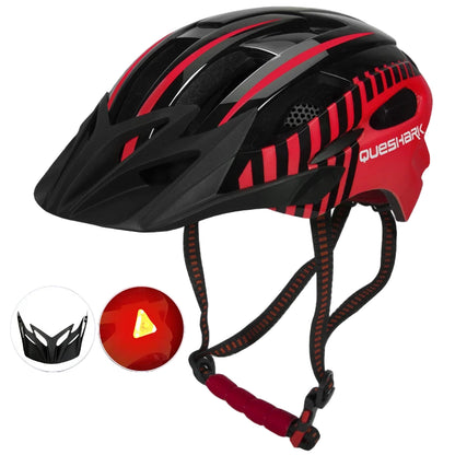 Capacete de Ciclismo com Luz Traseira LED e Viseira Solar