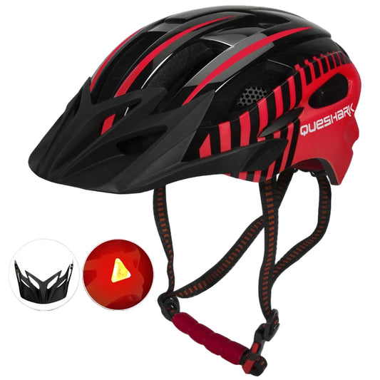 Capacete de Ciclismo com Luz Traseira LED e Viseira Solar