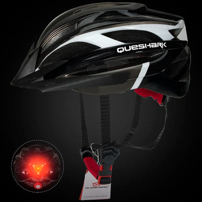 Capacete de Ciclismo com Luz Traseira LED e Viseira Solar