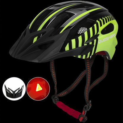 Capacete de Ciclismo com Luz Traseira LED e Viseira Solar