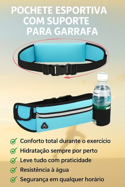 Pochete Esportiva Unissex com Suporte para Garrafa – Ideal para Corrida, Ciclismo e Academia